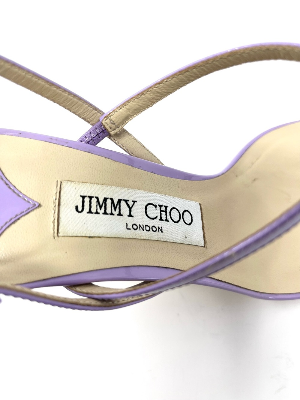 Jimmy Choo Meira Purple Patent Crystal Slingback Sandals High Heels Strappy 39 9 - Picture 8 of 12